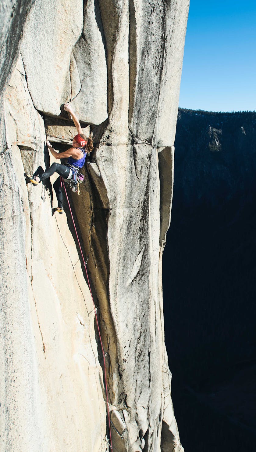 Babsi Zangerl climbing on El Cap