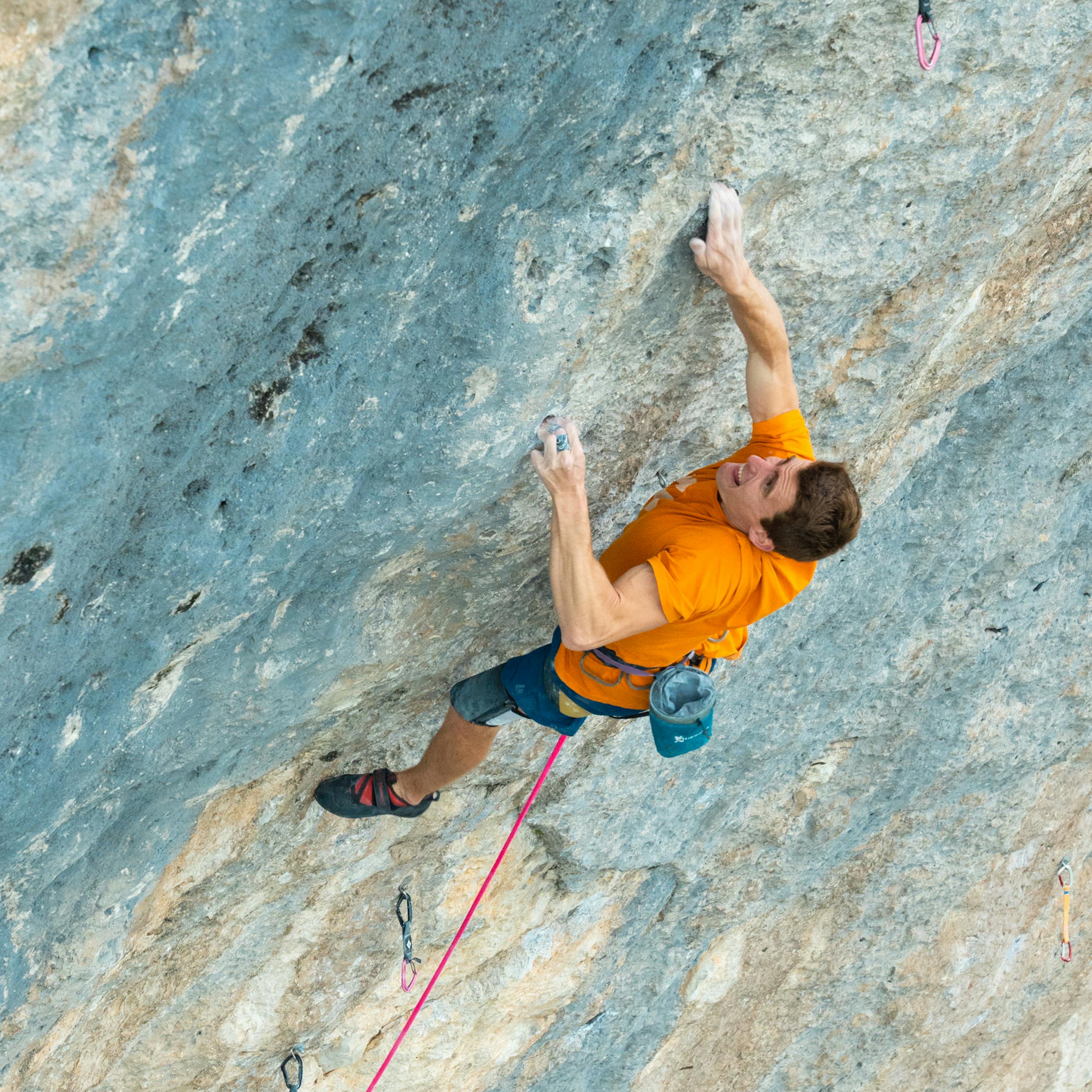BD athlete Seb Bouin at the main crux of Bibliography