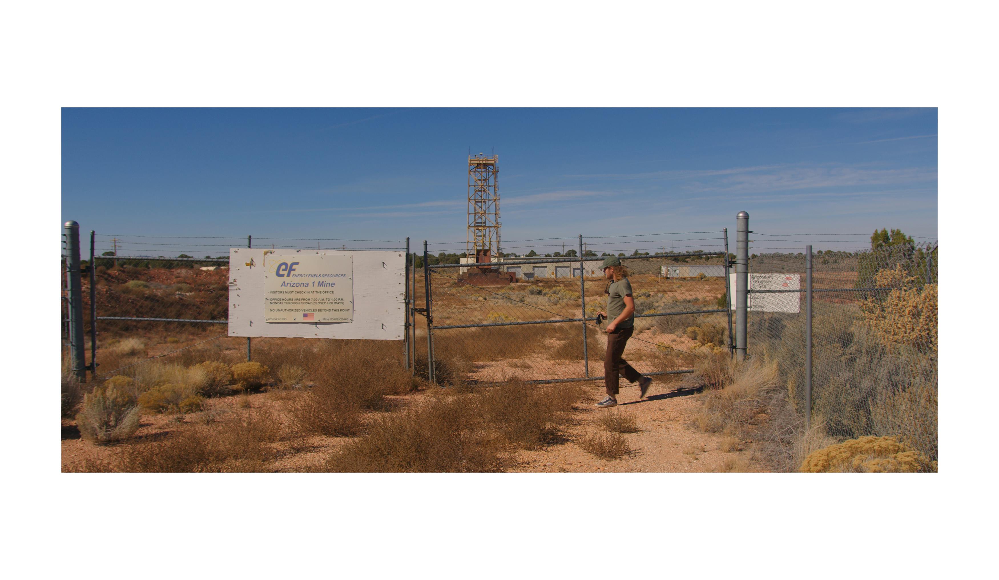 Joe Grant in front of a mine near the Grand Canyon. 